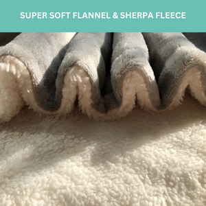 Close photo of super soft flannel sherpa fleece material