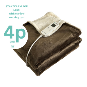 Brown sherpa heated throw cost 4p/hour to run