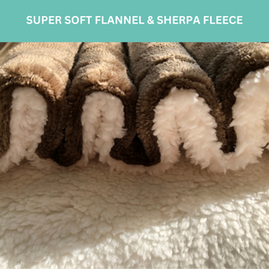 Super soft brown flannel sherpa fleece material