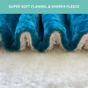 Super soft beautiful teal coloured flannel sherpa fleece material