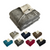 Neatly folded light grey heated throw with controller