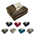 Neatly folded brown heated throw with controller