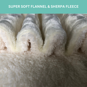 Ultra soft flannel sherpa fleece material close up photo